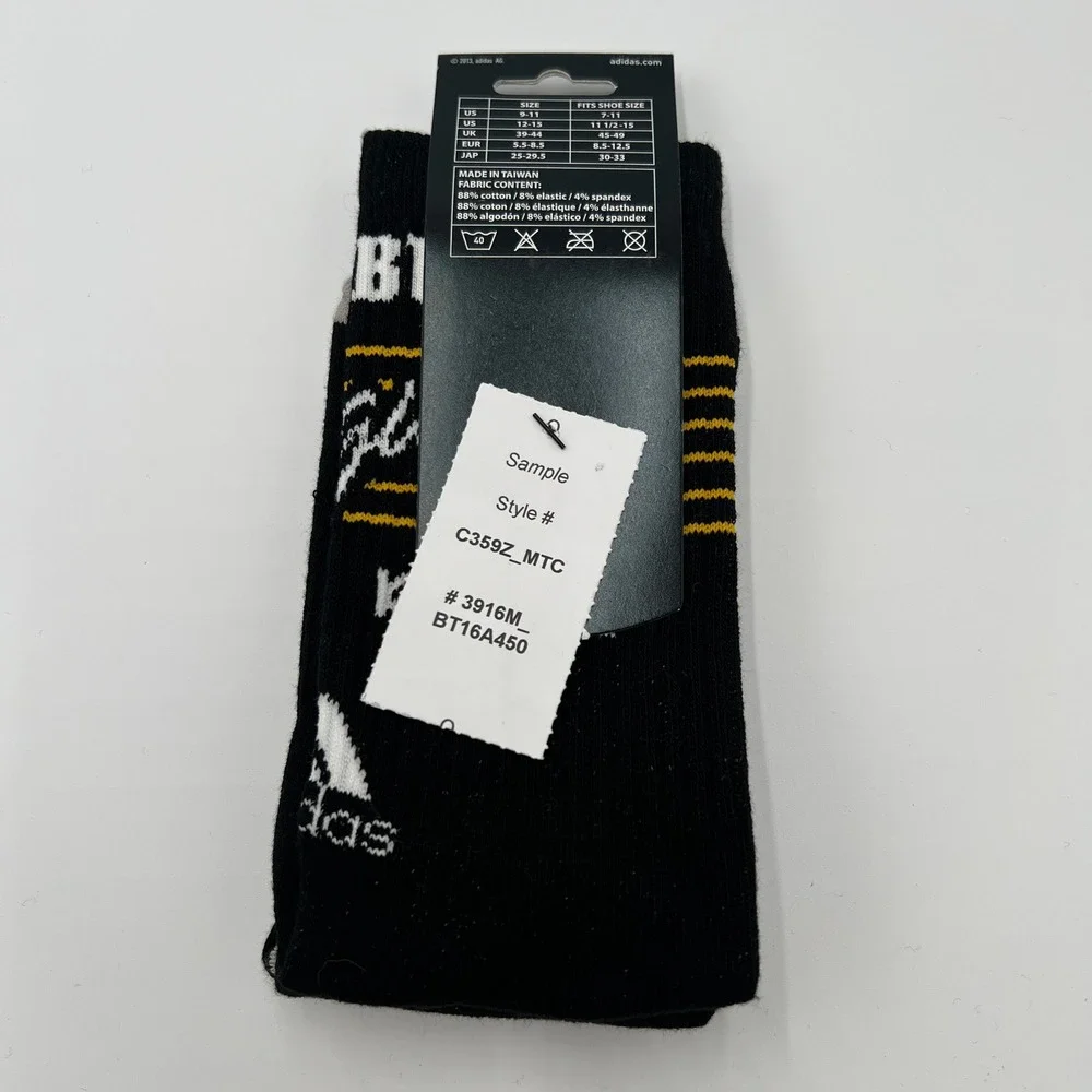 Adidas Pittsburgh Penguins‎ NHL Mens Crew Socks Black Gold Size L 9-11